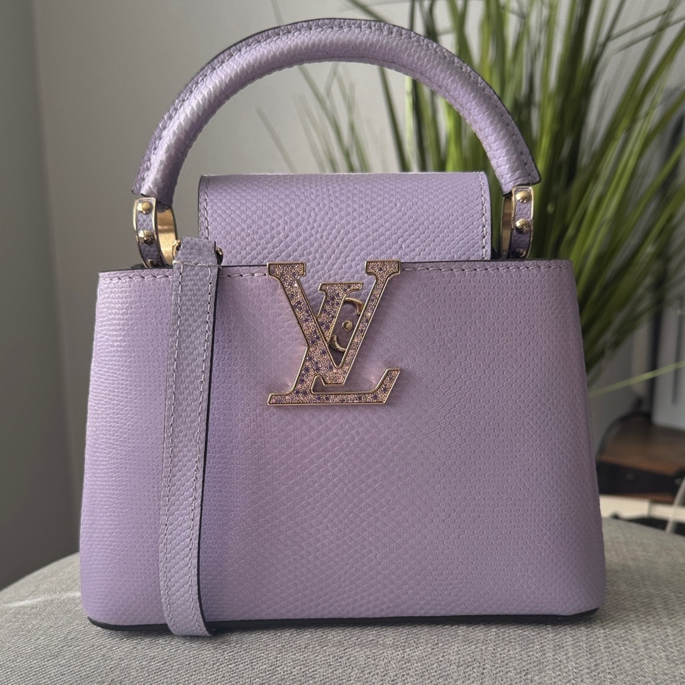 Louis Vuitton Lavender Mini Bag with Gold Accents